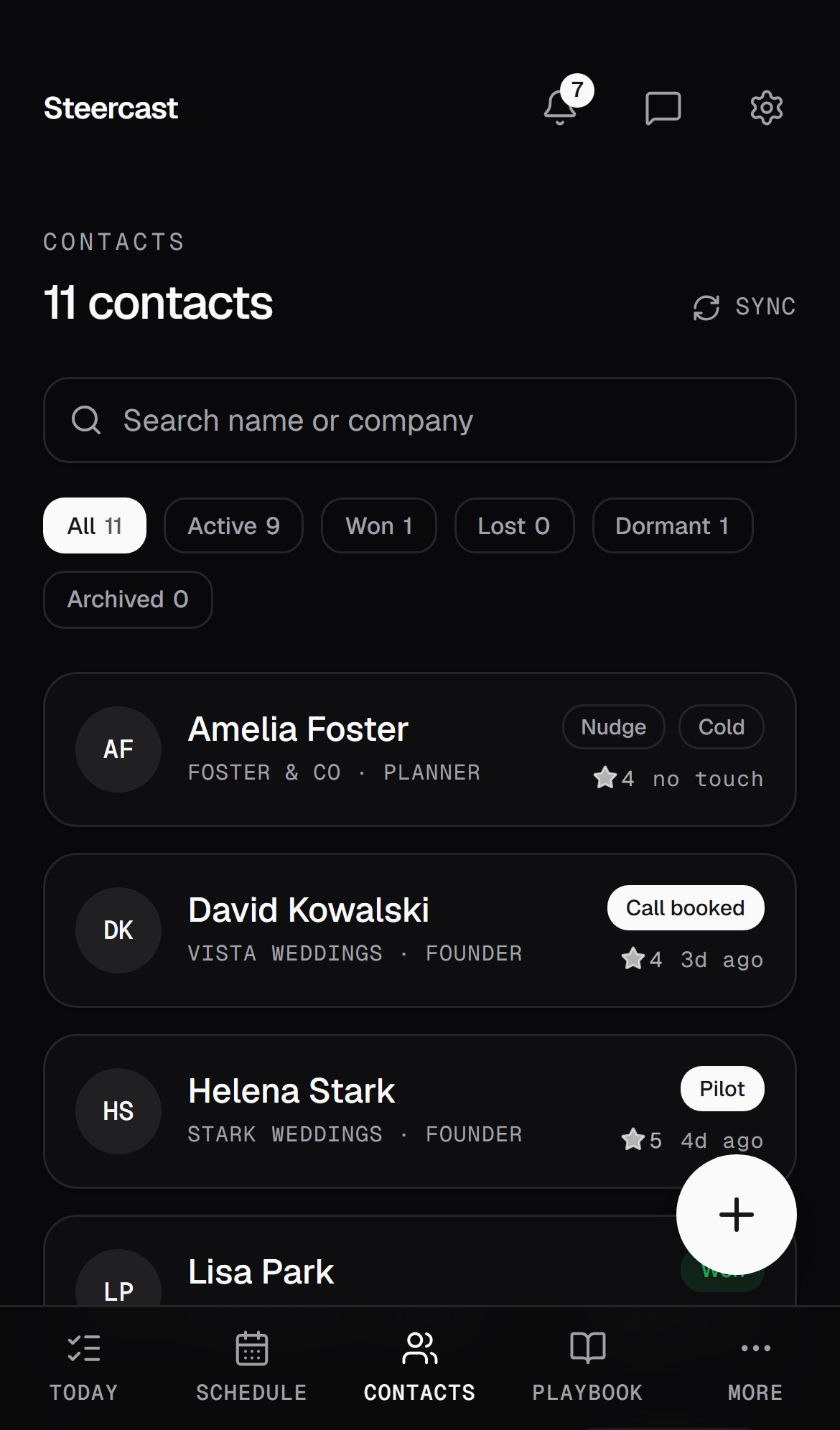 The Steercast pipeline list